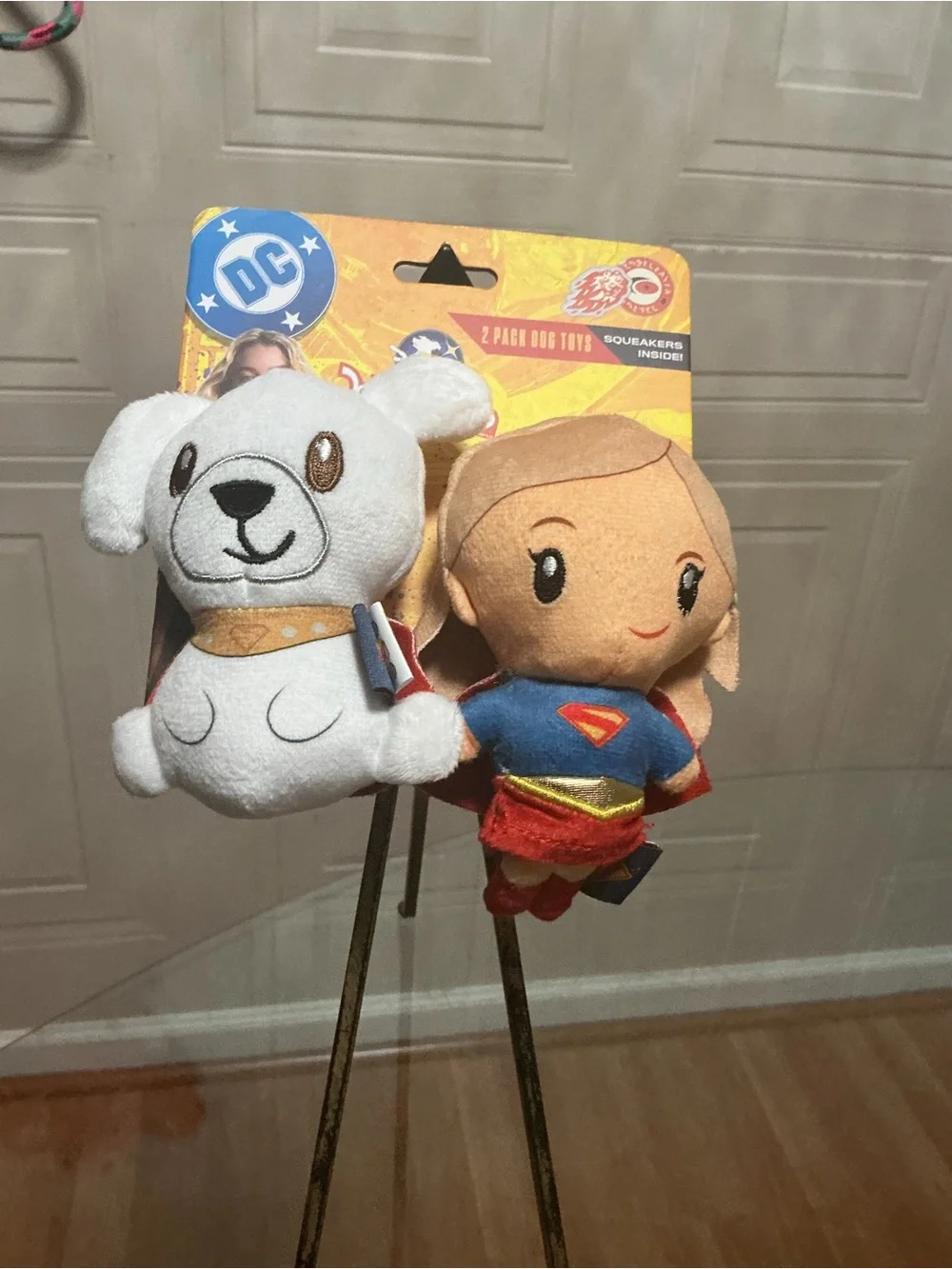 Gmason Comics Supergirl & Doggie 4.5”Plush Doll & Dog With Clinker & squeaker